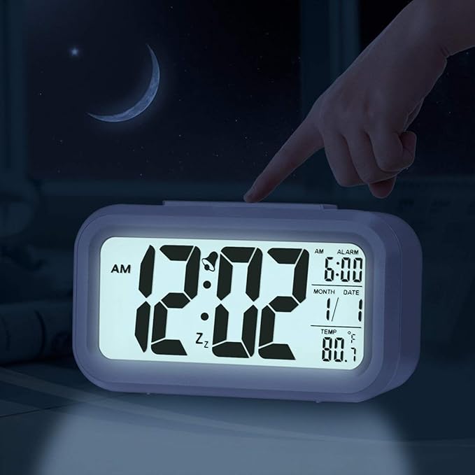 ساعة منبه رقمية بشاشة LCD
