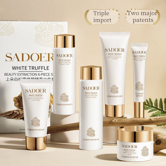 SADORE - مجموعة العناية بالبشرة 6 في 1 باللون الأبيض
