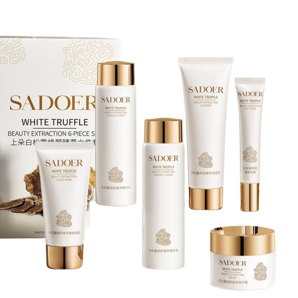 SADORE - مجموعة العناية بالبشرة 6 في 1 باللون الأبيض