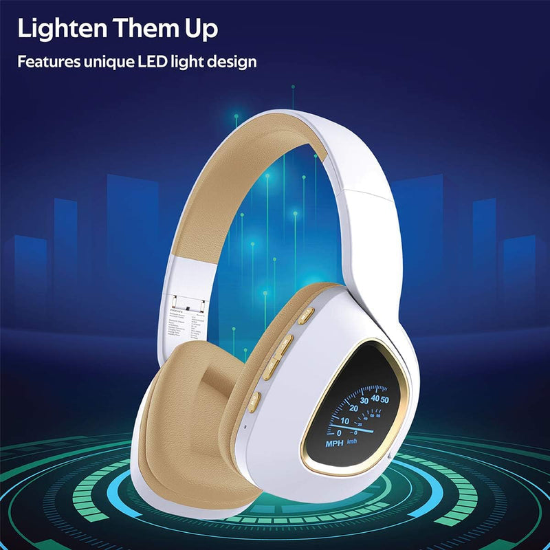 سماعات رأس لاسلكية بشاشة عداد السرعة LED